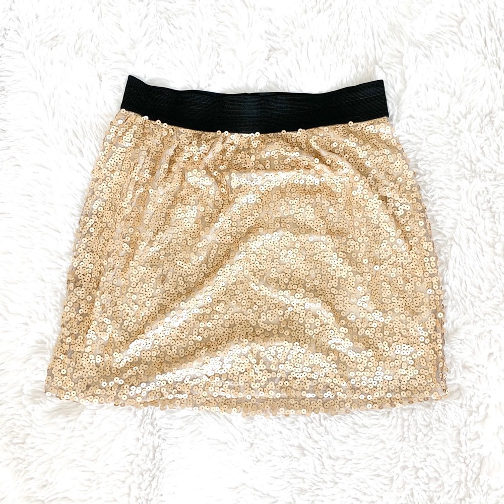 Aqua gold sequin mini skirt